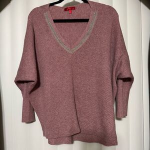 Jennifer Lopez plum colored very soft sweater with batwing sleeves, Faux diamond